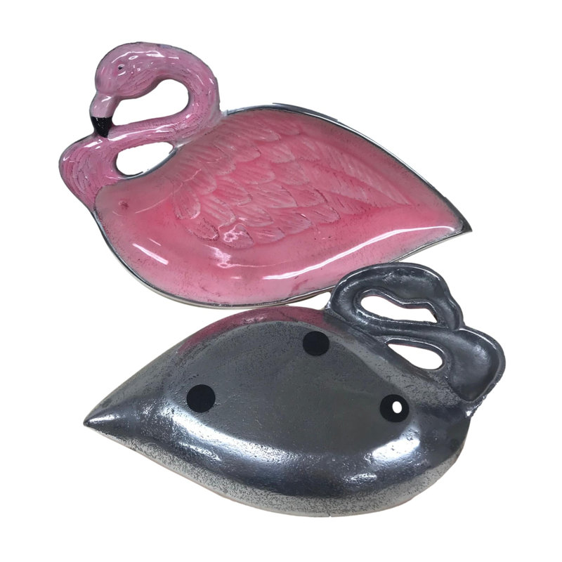 Ensemble de 2 plats flamant rose
