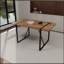 55 " Dining Table Modern Rural Industrial Rectangular MDF Dark Wood, 4-6 People, 1.5" Thick Engineering Wood Tabletop And Black Rectangular Metal Legs, Used For Home & Kitchen