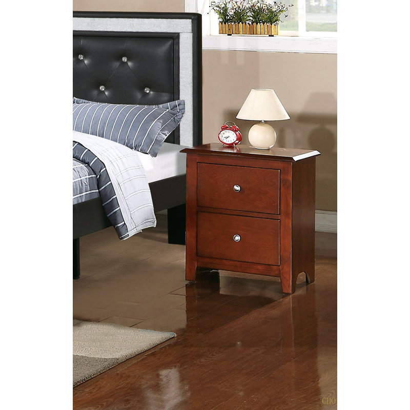 Table de chevet pour chambre à coucher 2 tiroirs