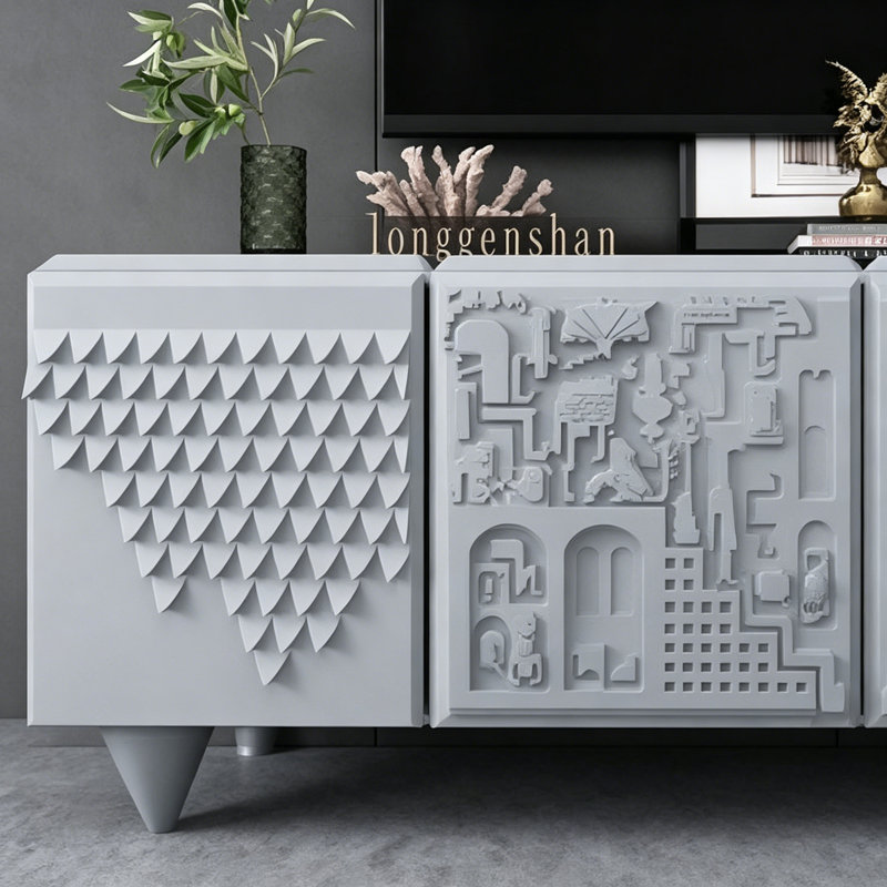 Meuble télé simple et créatif, Gris