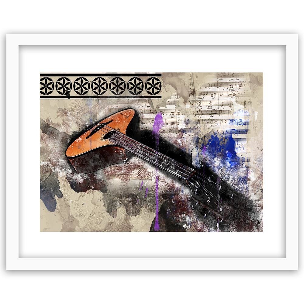 Gerahmtes Poster Gitarre