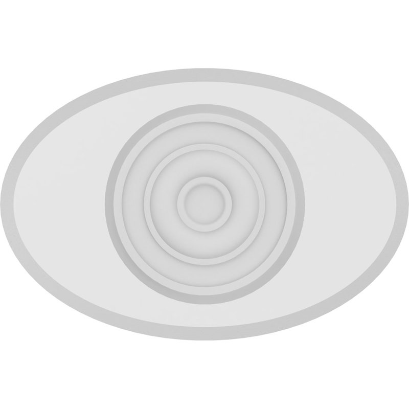 Bœuf dalton avec rosette bord biseauté Standard, H 4,75 po x l 7 po x P 0,5 po
