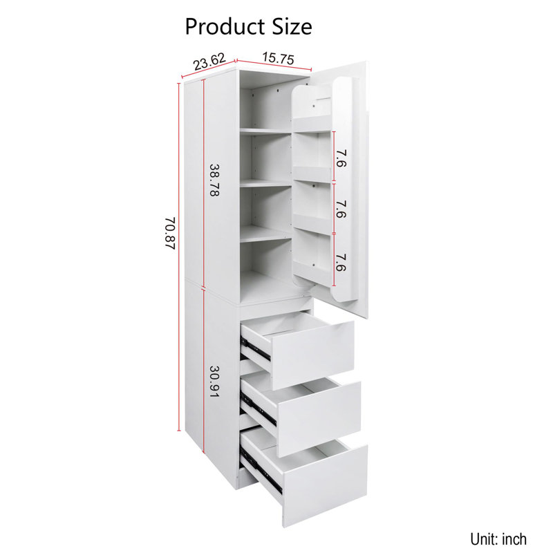 Armoire de cuisine blanche - rangement moderne avec tablettes et tiroirs
