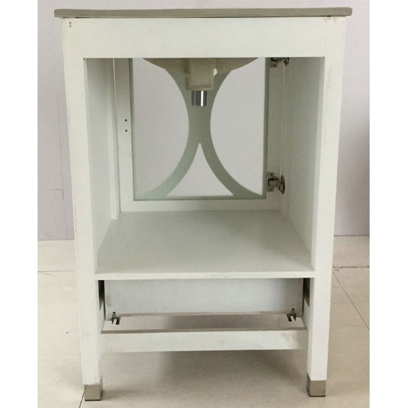 Rouen 24'' Single Bathroom Vanity with Ceramic Top, White