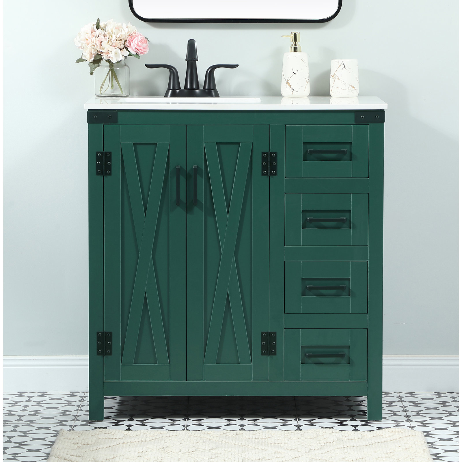 Slayton 32'' Single Bathroom Vanity, Green