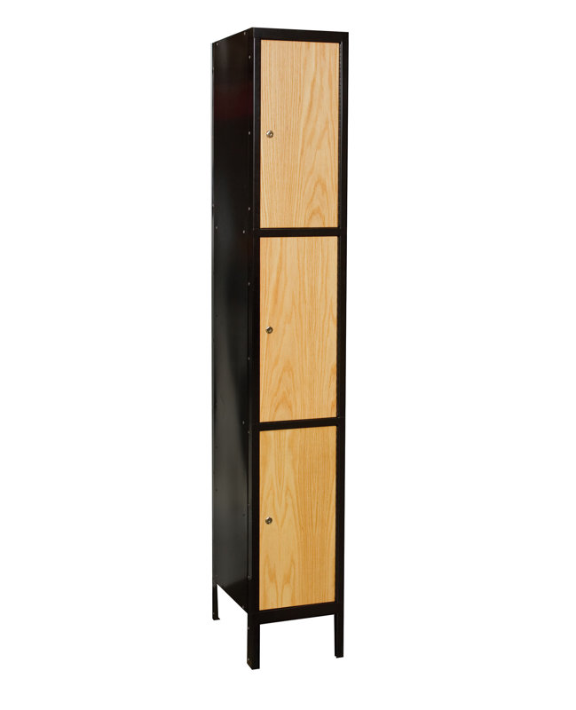 Black and Red Oak Triple Tier Hybrid Locker