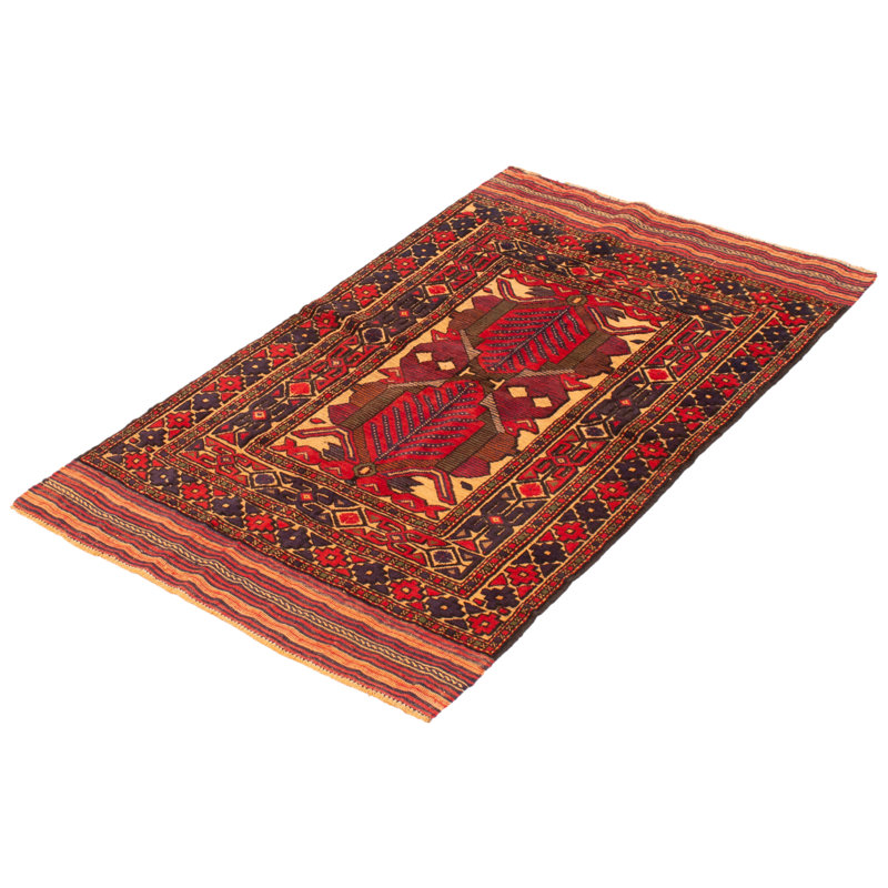 Tapis rouge foncé Miruna 3 pi 7 po x 5 pi 11 po