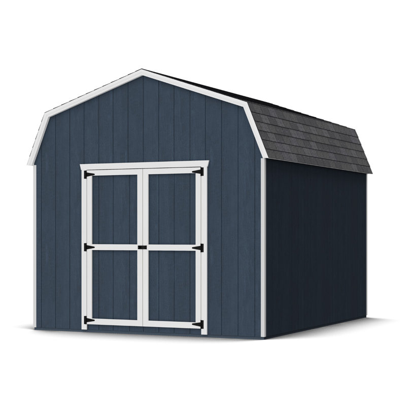 Value Gambrel Outdoor Wood Storage Barn with 6 ft. Sidewalls, Yes, 10' x 12'