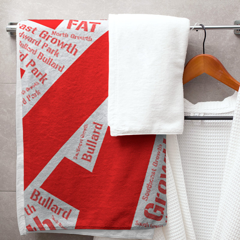 Bath Towel, Red, Microfiber, Fresno