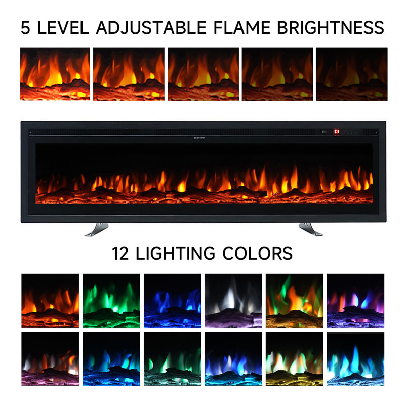 Symple Stuff 91.4cm W Black Electric Fireplace