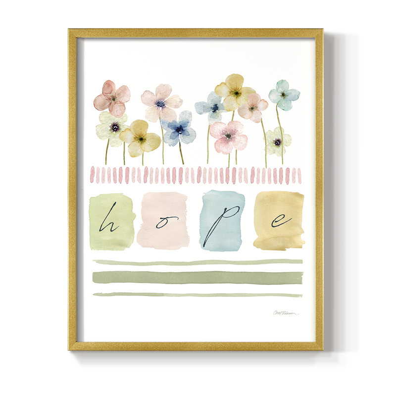 Hope Framed Print - Solid Wood, 30" H x 24" W, Gold