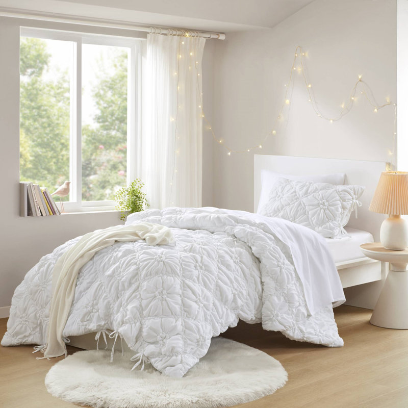 2PCS Twin Comforter Set, White