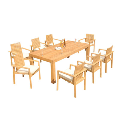 5 - Person Teak Wood Patio Dining Set with