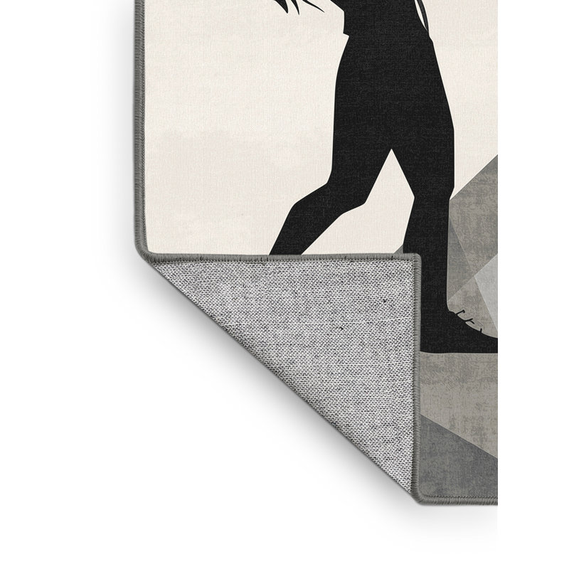 Tapis gris lavable à la machine Medford, 8 x 10