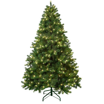 White Pre-Lit Spruce Christmas Tree