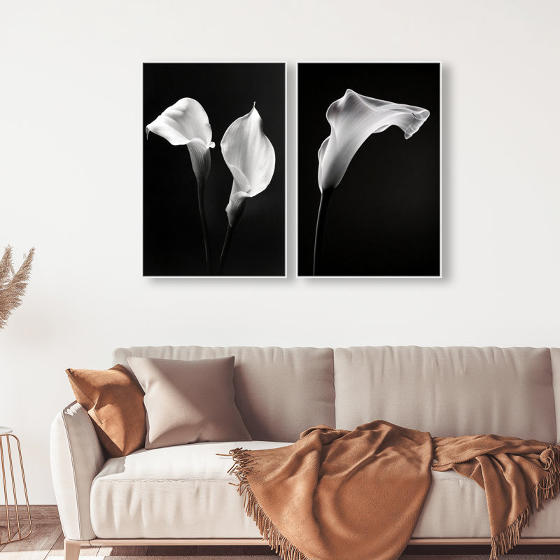 Calla Lily Set Set by Oliver Gal, 46" H x 31" W, White Floater Frame