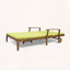 Chaise longue double Perla, méridienne double réglable avec coussins résistants à l'eau