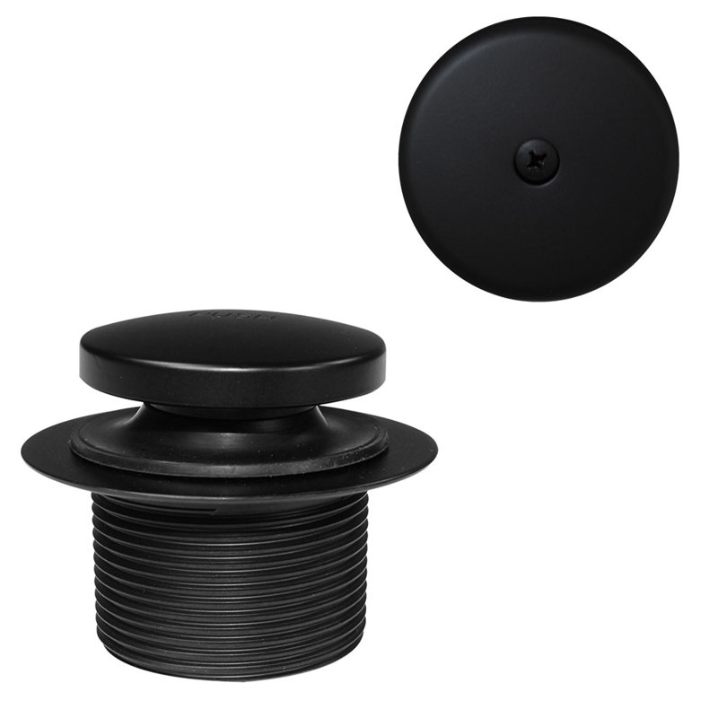 1-1/2" Coarse Thread Tip-Toe Bathtub Leg Drain with One-Hole Overflow, Matte Black