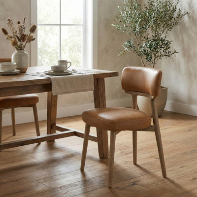 Chaise de salle à manger Willow - Cuir fauve