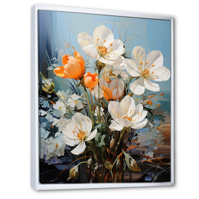 «Oterra White Orange Graceful Snowdrops Flowers III», reproduction sur toile
