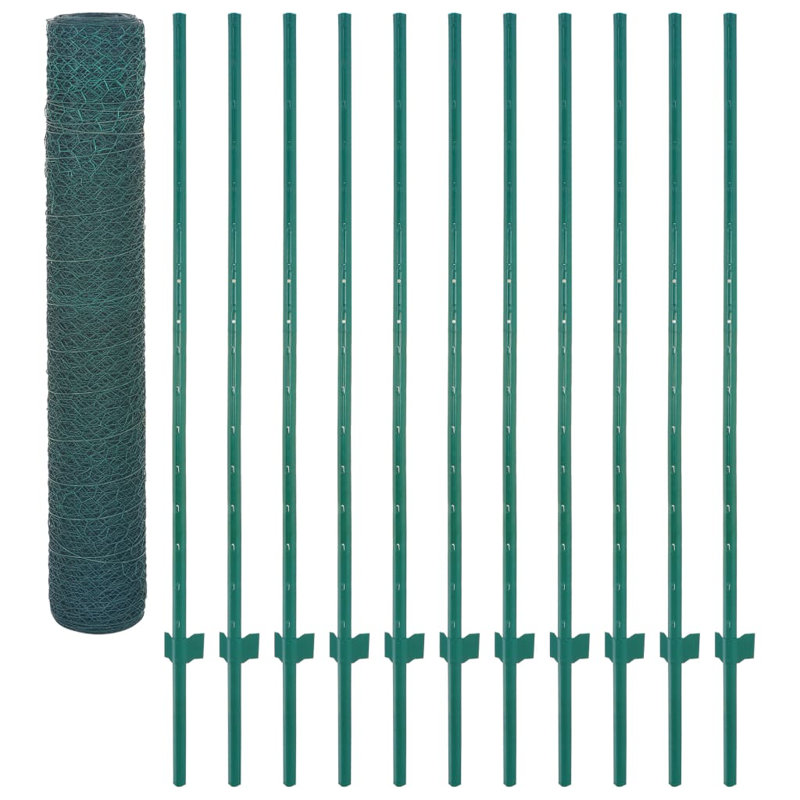 Cima 121.9962cm H x 0.1778cm W Green Metal Fence Panels, 150cm H x 2500cm W