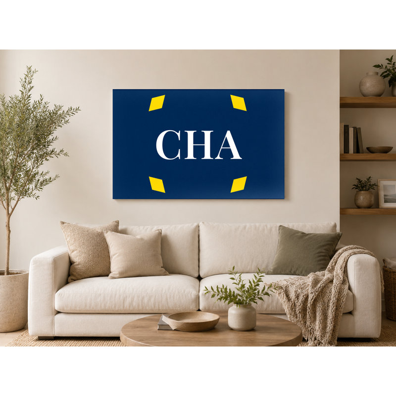 Monogramme Charlotte Luxury Diamond - or, bleu marine, blanc, H 20 po x l 30 po