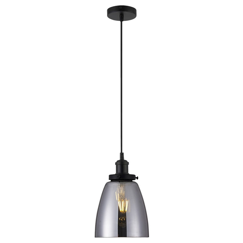 Calista 1 - Light Single Pendant, Black, Smoked