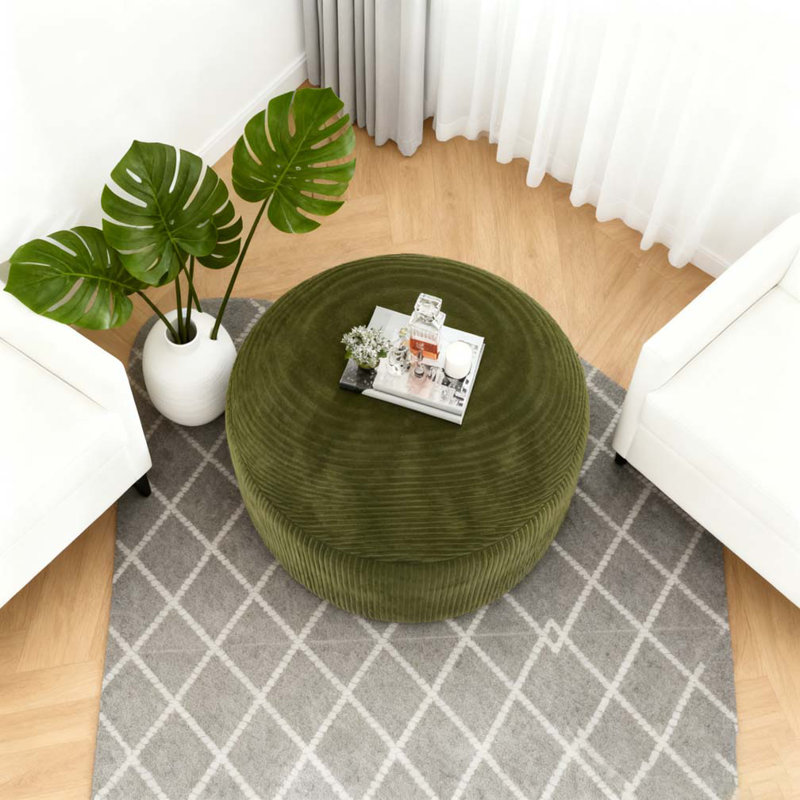 Repose-pieds rembourré rond, Green