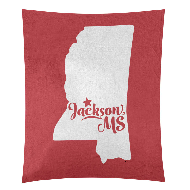 Tapisserie murale Jackson Mississippi, H 60 po x l 51 po, Rouge