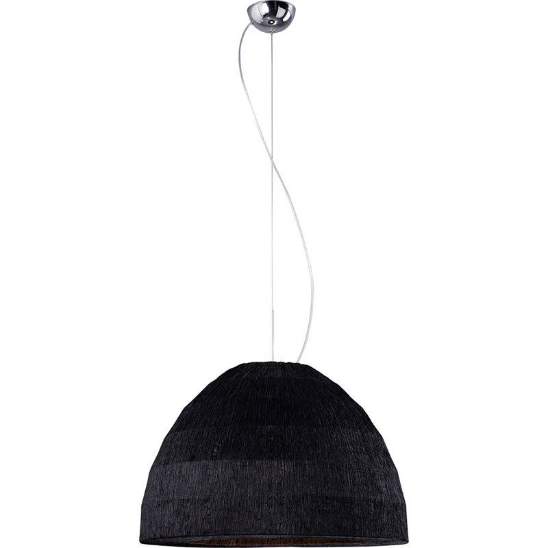 Perth 3 - Light Polished Chrome Dome Pendant, Black