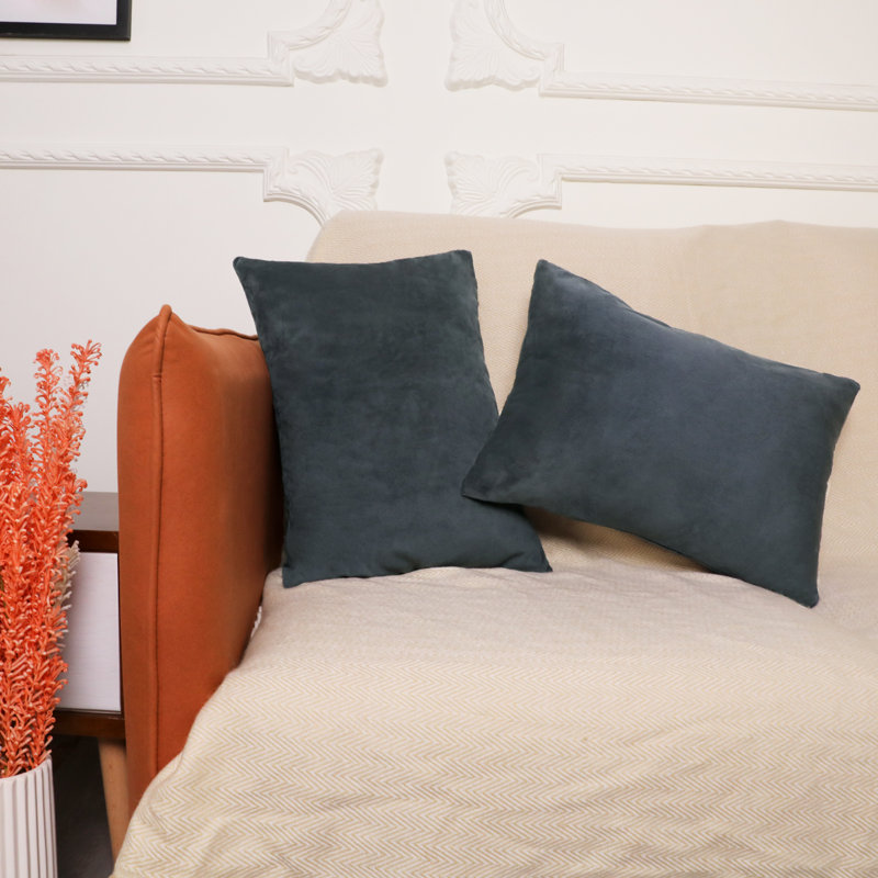 Velvet Pillowcase - Set of 2, King, Charcoal