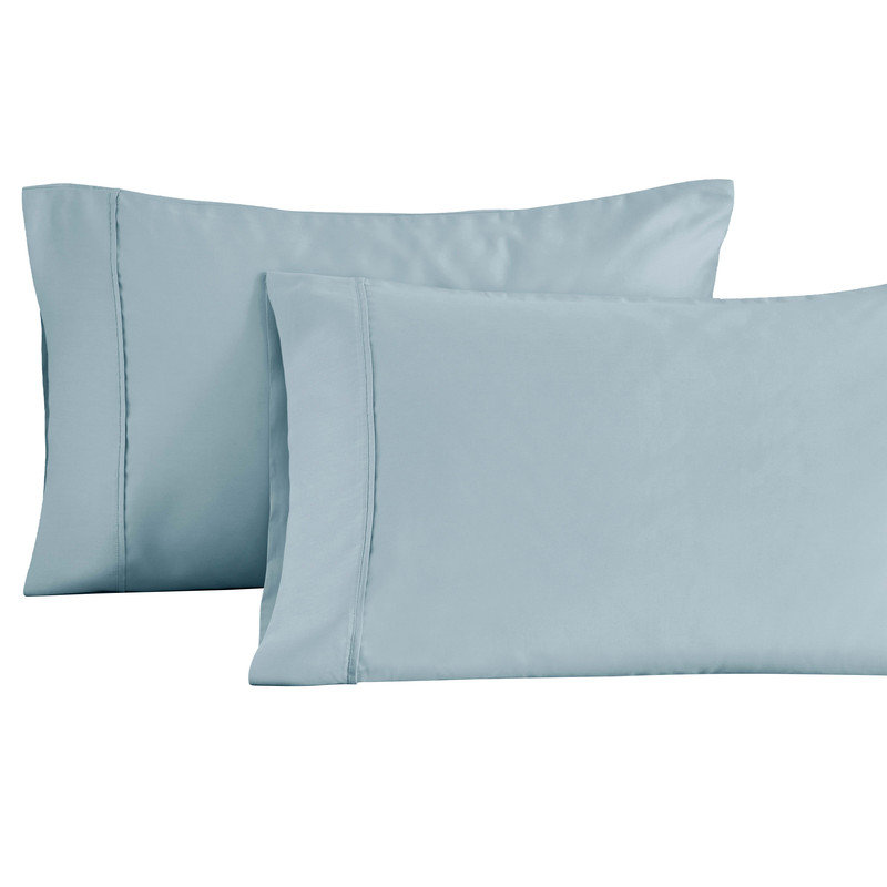 Grandes taies d'oreiller, mélange de coton doux, paquet de 2, contexture de 1400 fils, Bleu clair, Taie d’oreiller standard