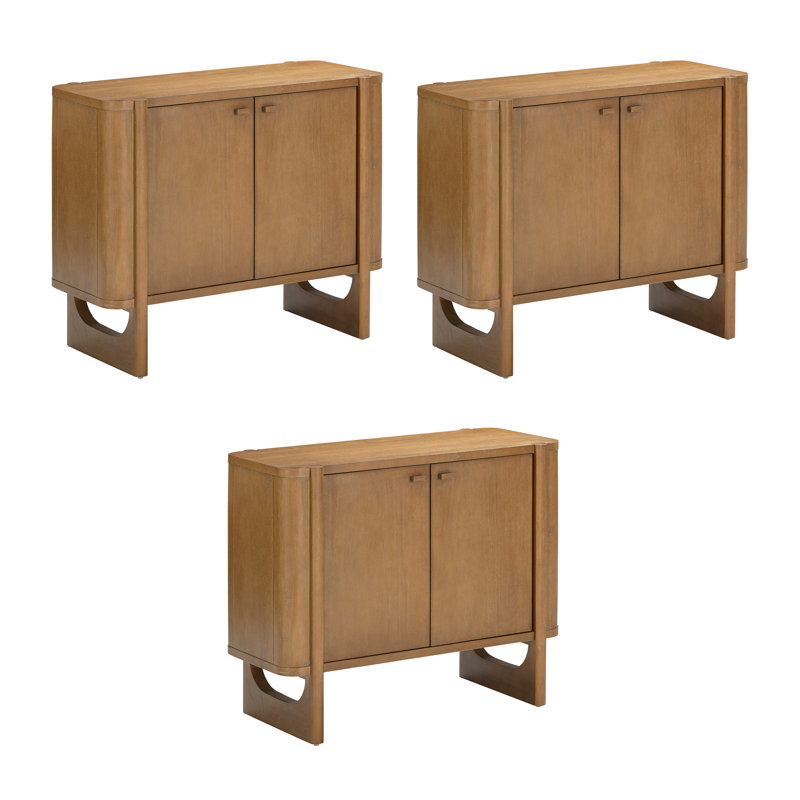 Buffet décoratif Mid-Century, Chêne brut, 2