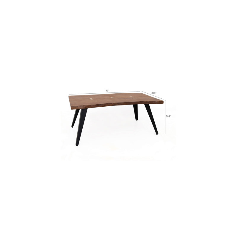 Table basse en bois d'acacia massif l 47,2 po x P 23,6 po x H 17,7 po Ramirez