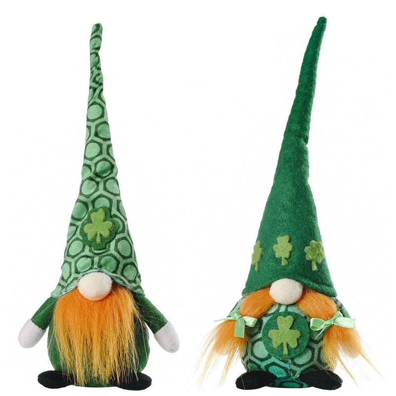 Ornements de fête irlandaise sans visage, green