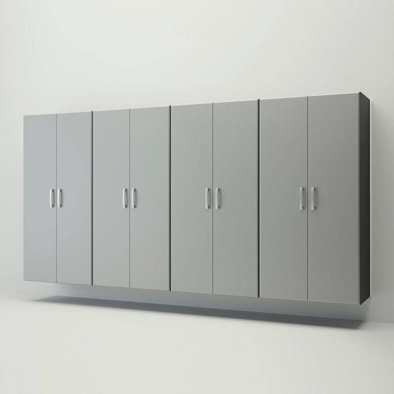 Armoire de rangement de luxe 4 pièces, Blanc / argenté
