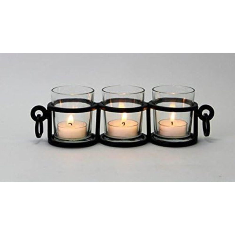 Porte-bougie 9 pouces avec lumière de thé - Élégante décoration de table basse, pièce de décoration moderne pour la décoration de chambre - Idéale pour le salon et les bureaux, Idée