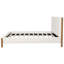 Structure de lit avec tête de lit épaisse rembourrée Boucle, pieds en bois massif, blanc-1132451835