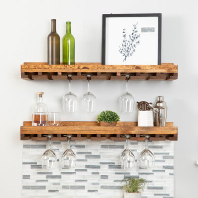 Bouley Solid Wood Wall Mounted Wine Glass Rack