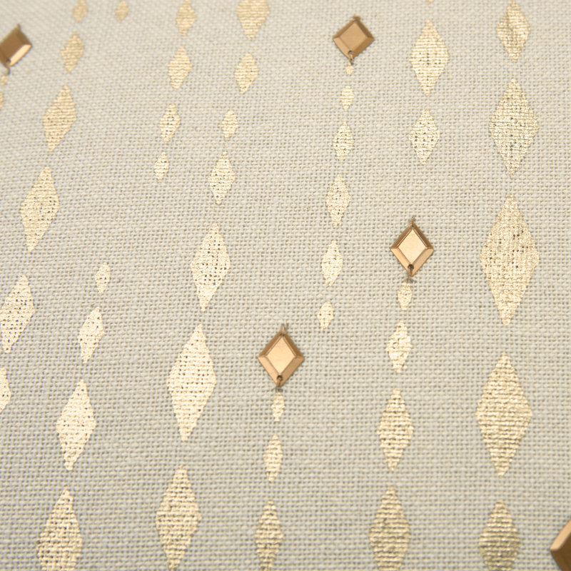 Geometric Cotton Throw Pillow, Gold