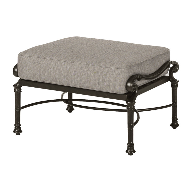 Florence Ottoman Frame with Cushions, Cast Ash Sunbrella® Plainweave, Desert Bronze