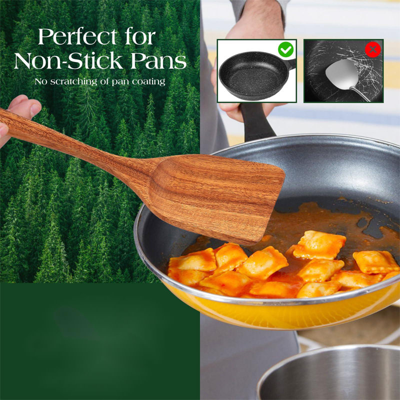 10-Piece Teak Wood Nonstick Cooking Utensils Set