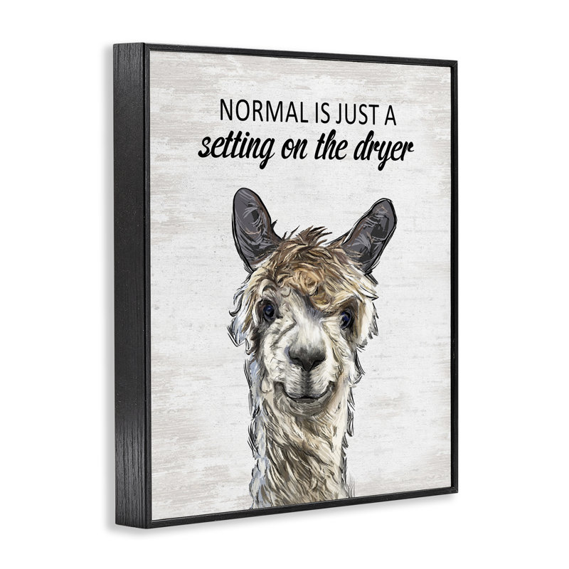 La giclée encadrée «normal is just dyer», par Lettré et doublé, H 20 po x l 16 po, Giclée encadrée noir minuit