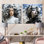 Portrait de femme surréaliste en noir et blanc I - femme, art mural, ensemble de salon