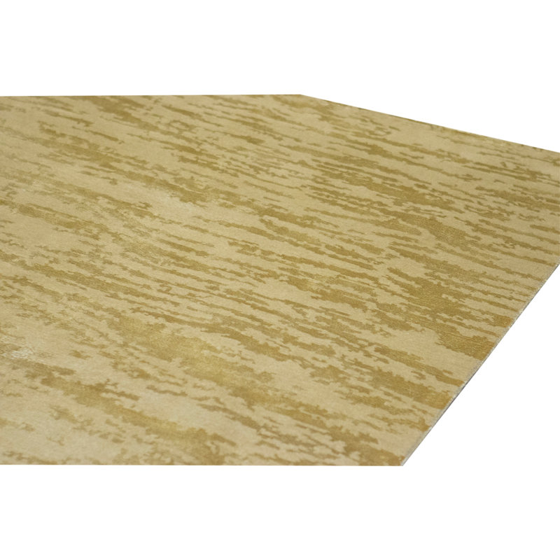 Hand Knotted Area Rug in Gold