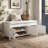 Storage Bench With 3 Shutter-Shaped Doors, Shoe Bench With Removable Cushion And Hidden Storage Space-791716169