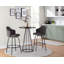 Tabouret de bar Arabelle Mid-Century à hauteur fixe en métal noir-2035188814