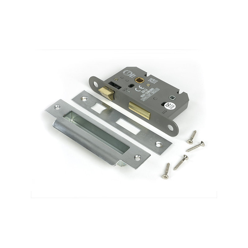 Heavy Duty Bathroom Lock, Satin Chrome