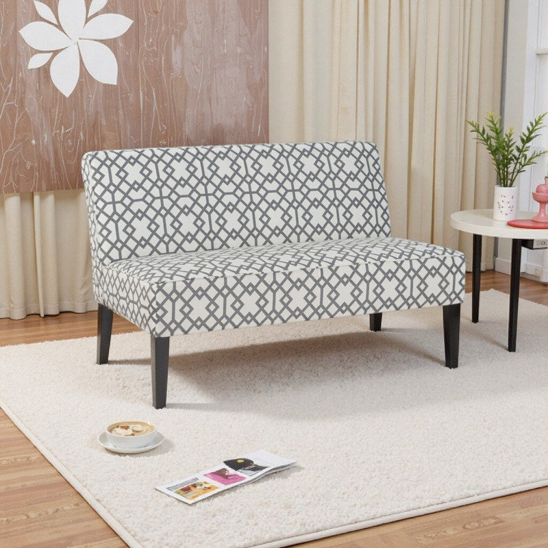 Fauteuil d'appoint rembourré Classic Linen - Élégance et confort intemporels, Grey+White
