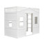 Lit mezzanine simple avec échelle - blanc-113955673-113955670